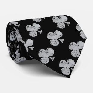 Poker Cards Clubs In A CLUBS Shape, Tie