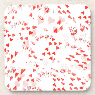 Poker Cards Hearts Straight Flush Pattern, Coaster