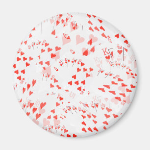Poker Cards Hearts Straight Flush Pattern, Magnet