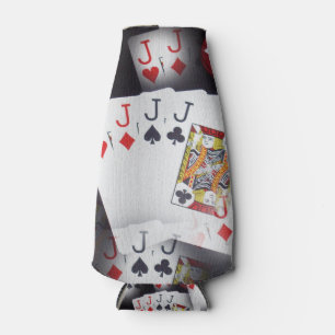 Poker Cards Quad Jacks Pattern, Bottle Cooler