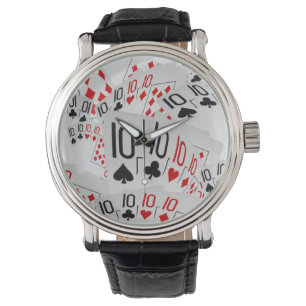 Poker Cards Quad Tens Pattern, Watch