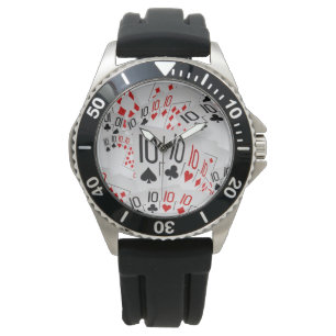 Poker Cards Quad Tens Pattern, Watch