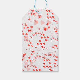 Poker Cards Royal Hearts Flush Pattern, Gift Tags