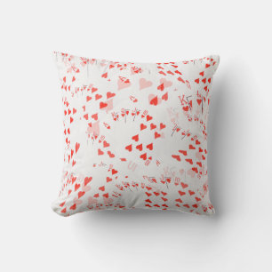 Poker Cards Royal Hearts Flush Pattern, Throw Pillow