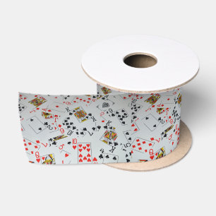 Poker Cards Scattered, Satin Ribbon