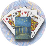 POKER CARDS "Starry Night Over the Rhone -van Gogh<br><div class="desc">An image of "Starry Night Over the Rhone" by Vincent van Gogh is featured on these Playing Cards. The image covers both sides of the tote. ►The images cannot be removed or replaced but you can slide it left or right to attain your preferred appearance. ►Customize/personalize by adding custom text...</div>