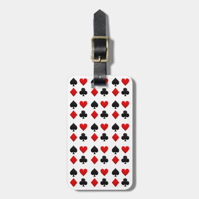 Poker Cards Suits Luggage Tag (Front Vertical)