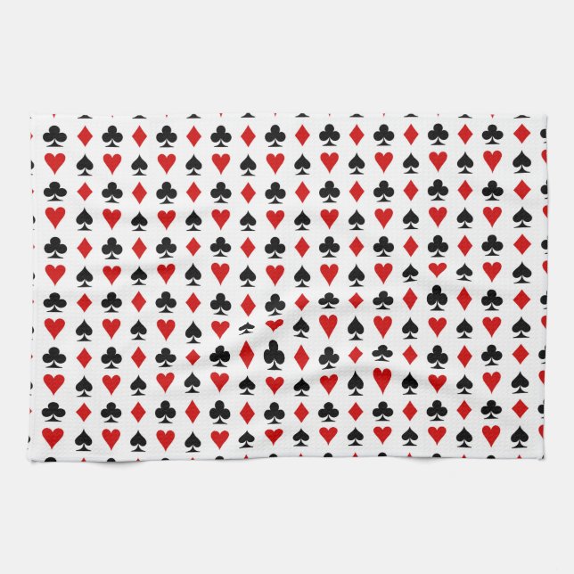 poker cards symbol pattern texture diamonds spades kitchen towel (Horizontal)