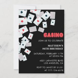 Poker Casino Playing card 84th birthday invitation