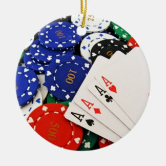 Poker Ceramic Ornament
