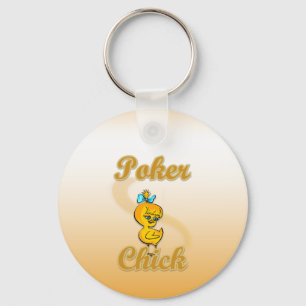 Poker Chick Keychain