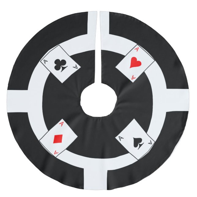 Poker Chip - Black Brushed Polyester Tree Skirt (Front)