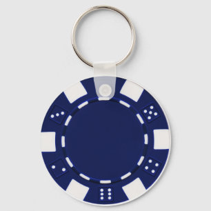 poker chip blue keychain