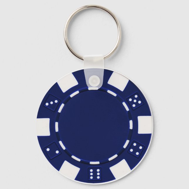 poker chip blue keychain (Front)