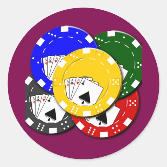 Poker Chip  Classic Round Sticker (Front)