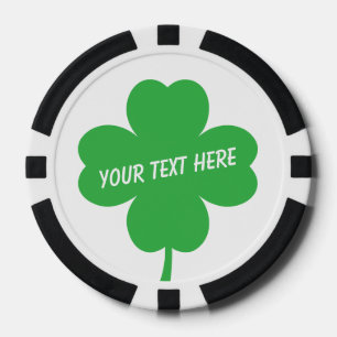 Poker chip golf ball marker with lucky clover logo