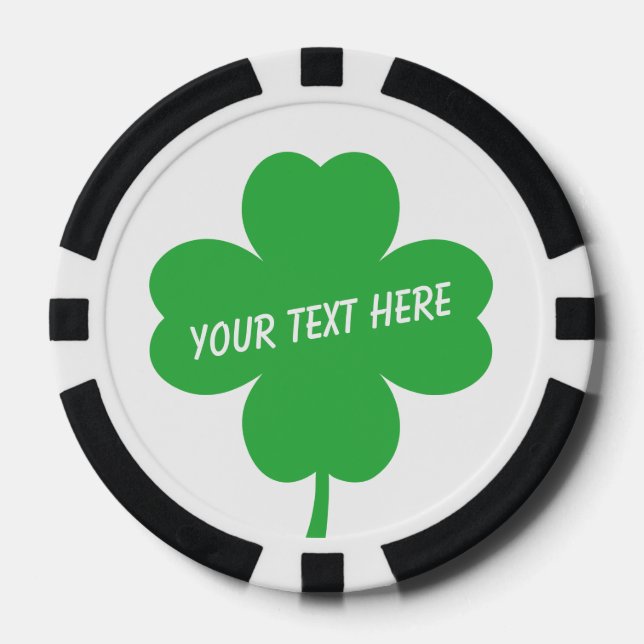 Poker chip golf ball marker with lucky clover logo (Front)