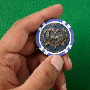 Poker Chip Paper Cut Eagle Two Souls One Heart