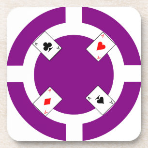 Poker Chip - Purple Coaster