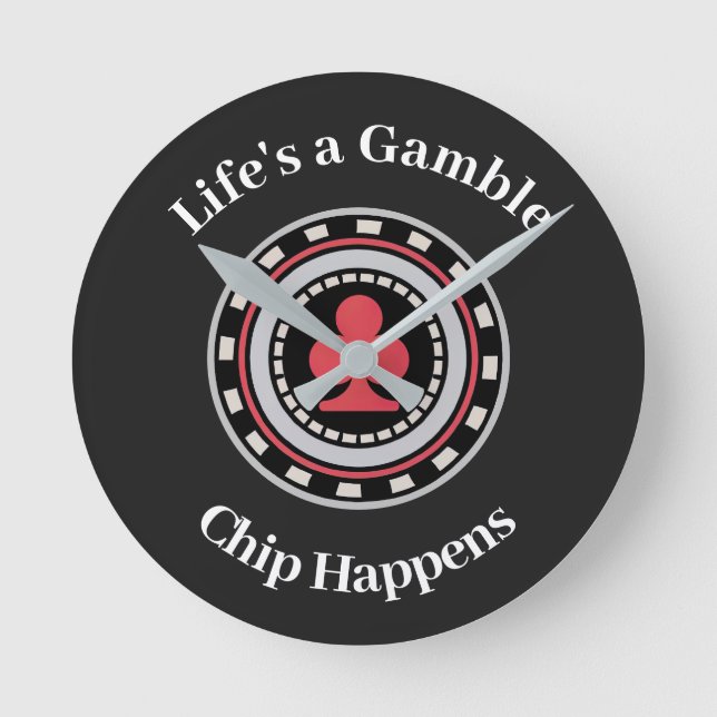 Poker Chip Round Clock (Front)