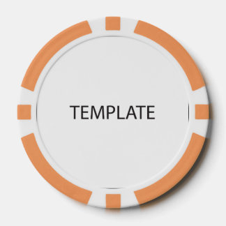 Poker Chip Single (2) Hor - Orange Solid Edge