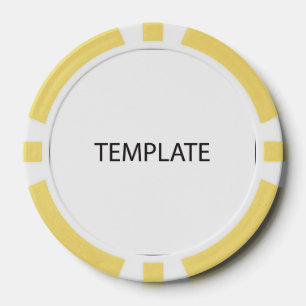 Poker Chip Single (2) Hor - Yellow Solid Edge