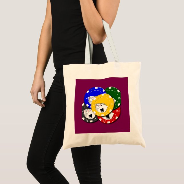Poker Chip  Tote Bag (Front (Product))
