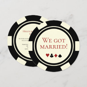 Poker Chip Vegas Mariage Elopement Faire-part