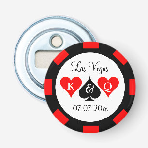 Poker chip wedding favor magnetic bottle opener