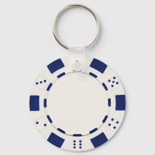 poker chip white keychain