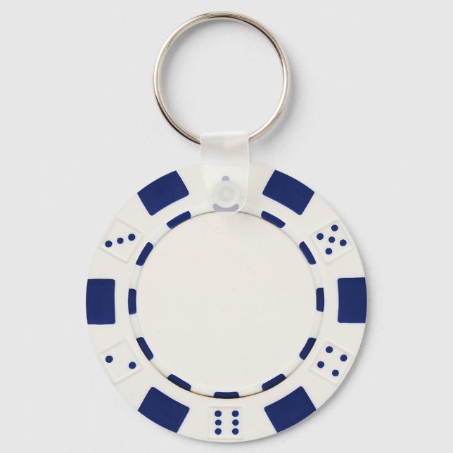poker chip white keychain (Front)