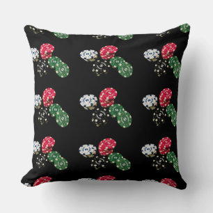 Poker Chips Pattern Throw Pillow