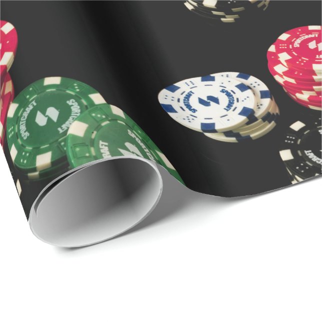 Poker Chips Pattern Wrapping Paper (Roll Corner)