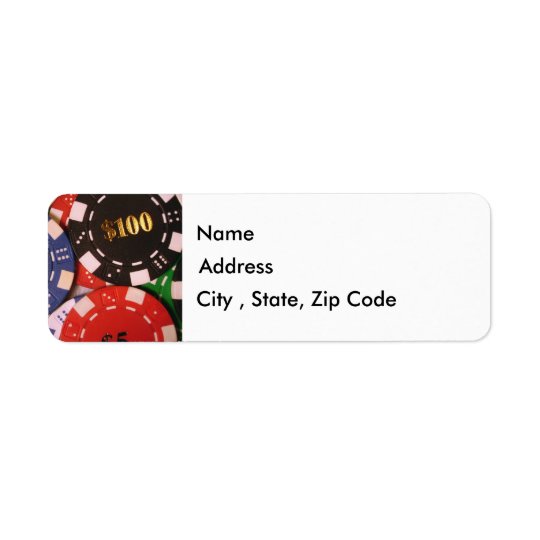 Poker Chips Return Address Label