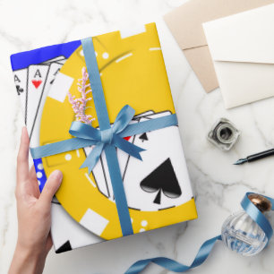 Poker Chips Stretched Canvas Print Wrapping Paper