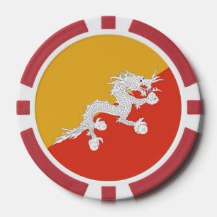 Poker chips with Flag of Bhutan