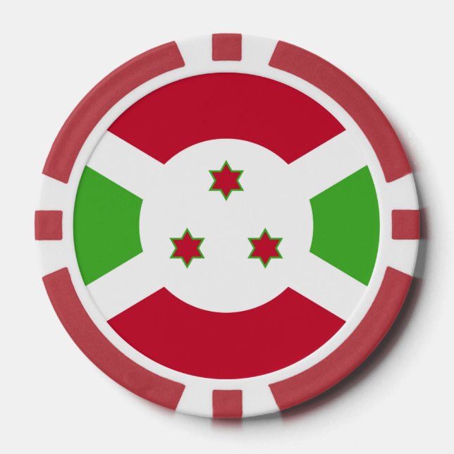 Poker chips with Flag of Burundi (Front)