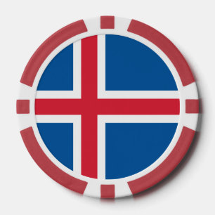Poker chips with Flag of Iceland