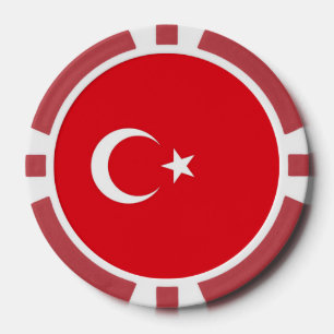 Poker chips with Flag of Turkey
