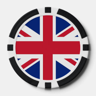 Poker chips with Flag of United Kingdom