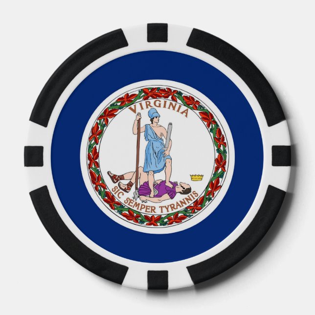 Poker chips with Flag of Virginia (Front)