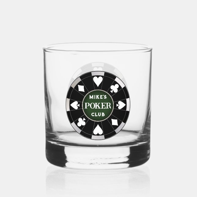 Poker Club Chip Whiskey Rocks Verre Drinkware (Recto)
