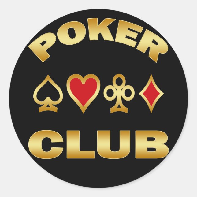 POKER CLUB CLASSIC ROUND STICKER (Front)