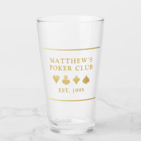 Poker Club Name and Date Playing Card Suit Beer