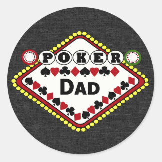 Poker Dad Classic Round Sticker