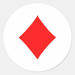 Poker diamonds classic round sticker