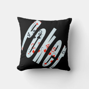 Poker, Dimensional Logo, Black Lounge Cushion