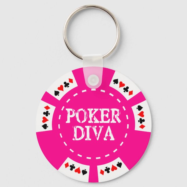 POKER DIVA POKER CHIP KEYCHAIN (Front)