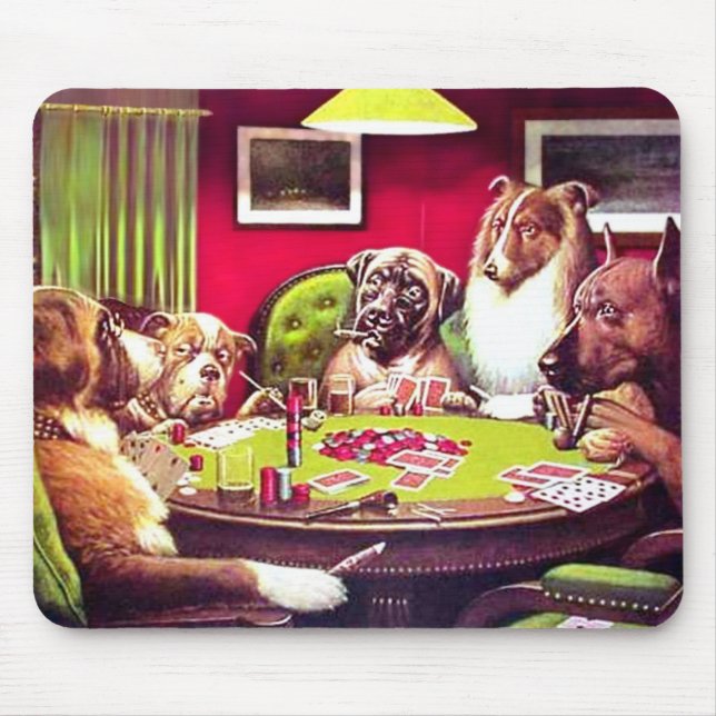 POKER DOGS:  A BOLD BLUFF MOUSE PAD (Front)
