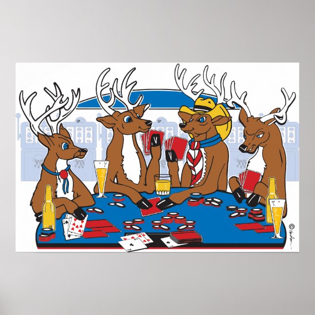 Poker Face Deer Poster (Front)